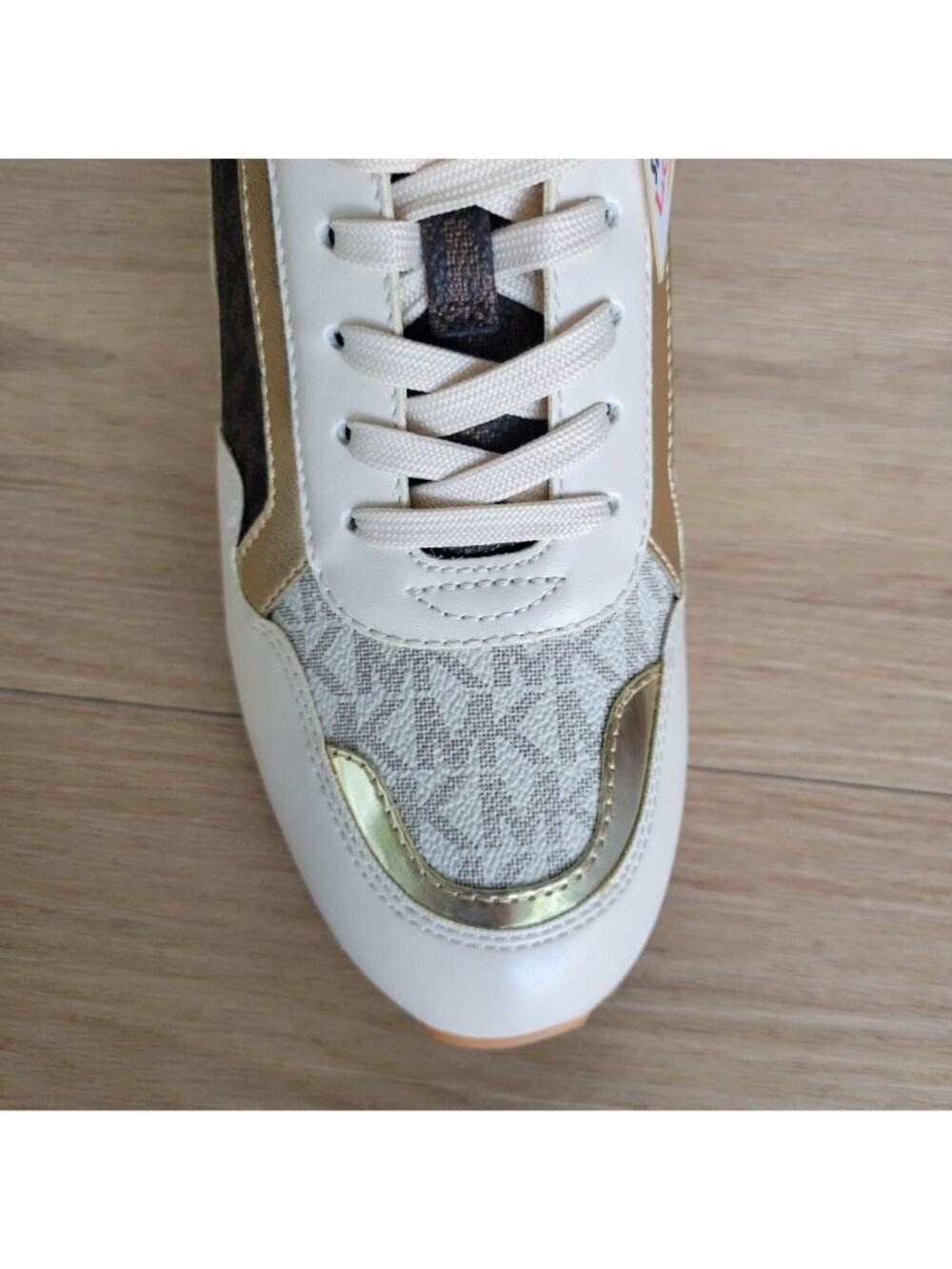 🤩 Michael Kors Wilma Trainer Sz 5.5 Womens Sneakers Brown Gold Casual ComfShoes - Picture 12 of 12